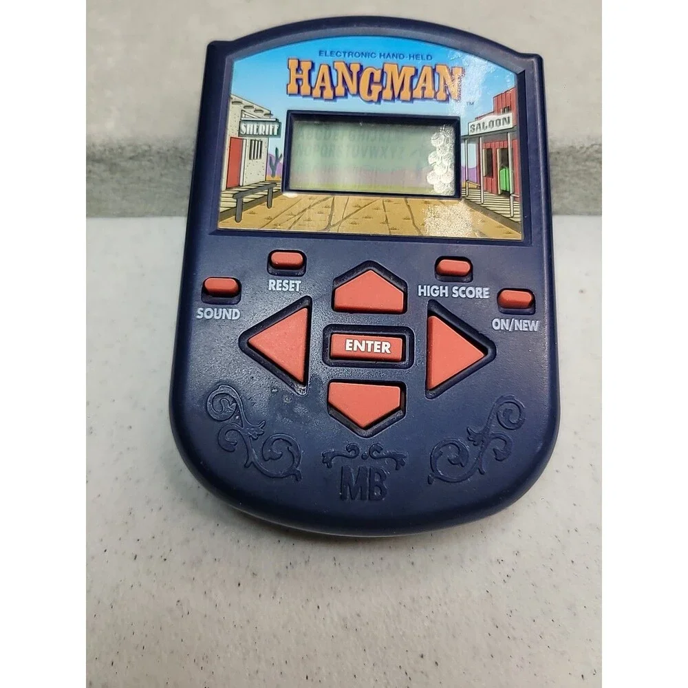 Vintage Electronic Handheld HANGMAN Game 1995 Milton Bradley Tested Works Words